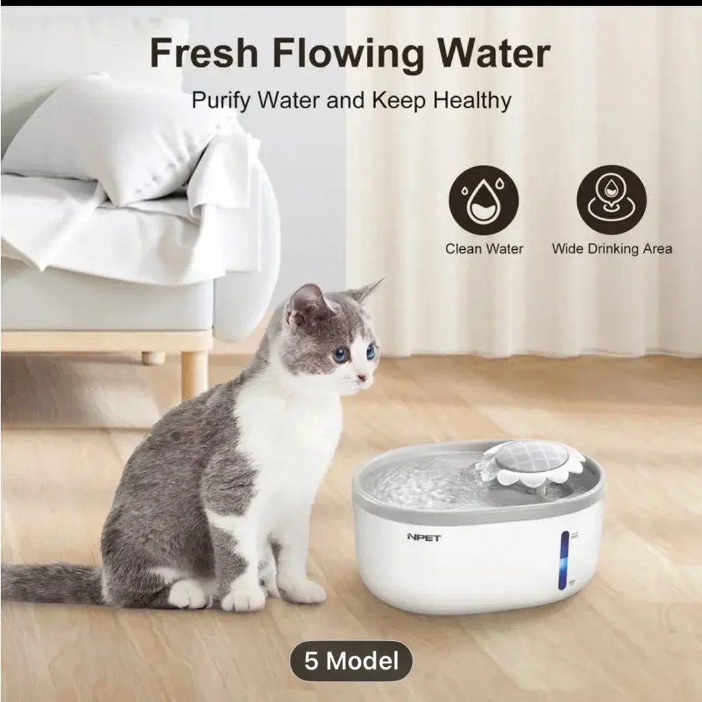 NPET White Cat Water Fountain